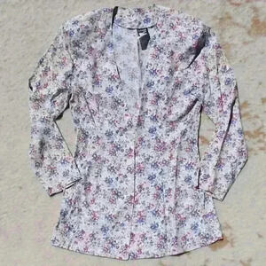 VINTAGE KNAPP STUDIO 80s Lightweight Long Button Up Floral Blazer Women Small